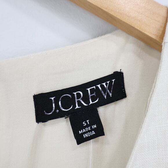 J.Crew Maxine Ruffle Trim Natural Linen Dress Size Small Tall NWT - Picture 4 of 10